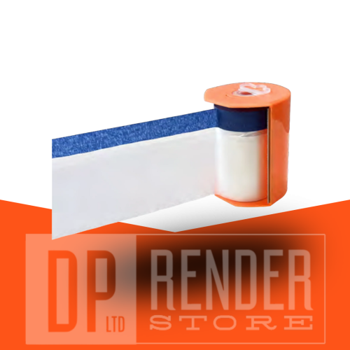 Solid® - Pre Taped Masking Film With Dispenser 55cm x 20m Painter's Film Protective Film for Painting with Adhesive Tape