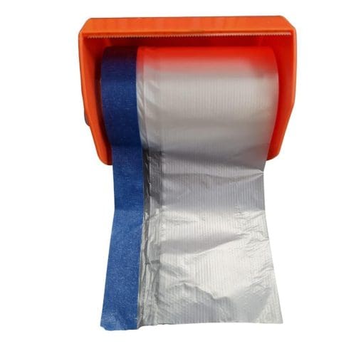 Solid® - Pre Taped Masking Film With Dispenser 55cm x 20m Painter's Film Protective Film for Painting with Adhesive Tape - Image 2