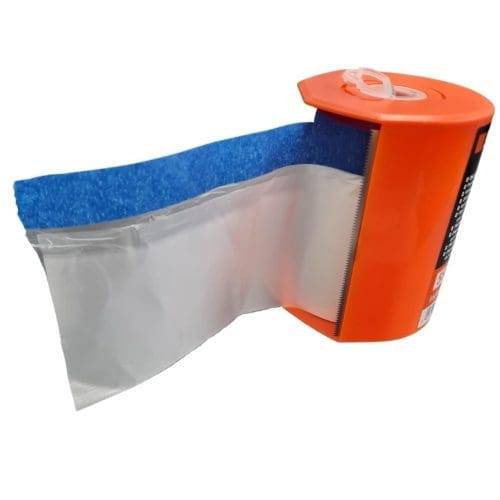 Solid® - Pre Taped Masking Film With Dispenser 55cm x 20m Painter's Film Protective Film for Painting with Adhesive Tape - Image 3