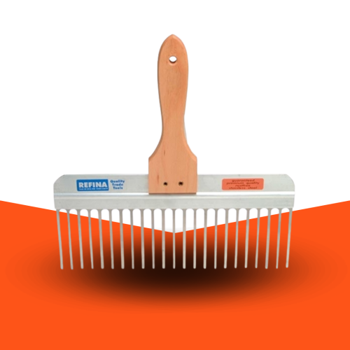 Refina 12 inch comb render scarifier with 90mm stainless steel prongs